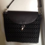 checkered crochet bag