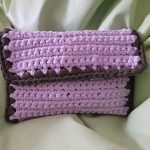 Χειροποίητος πλεκτος φάκελος lilac bag σε μόβ/ροζ