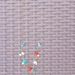 handmade stainless steel necklace with semi precious stones