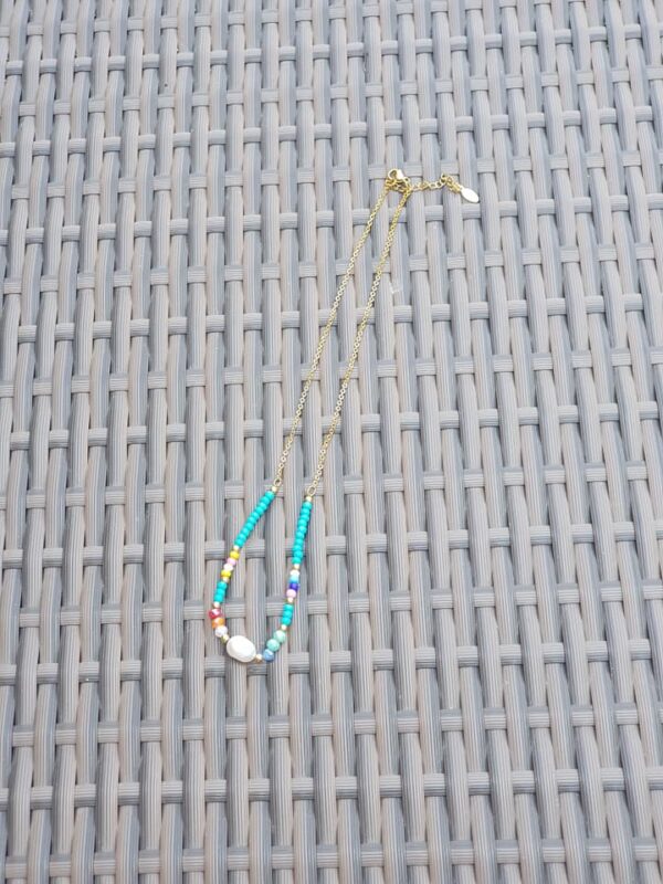 colourful summer handmade necklace stainless steel